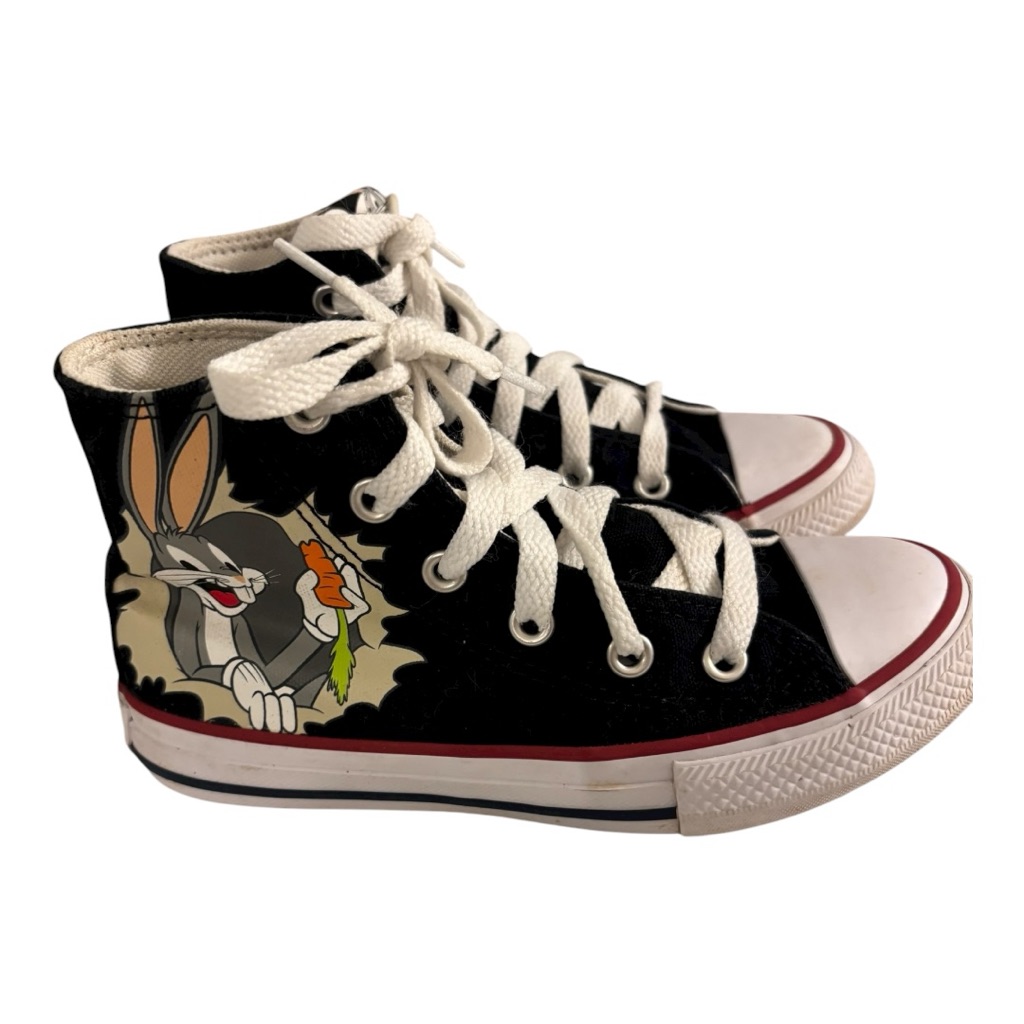 Looney Tunes Kids Iconic Bugs Bunny 80th Anniversary High-Top Sneakers Size 12